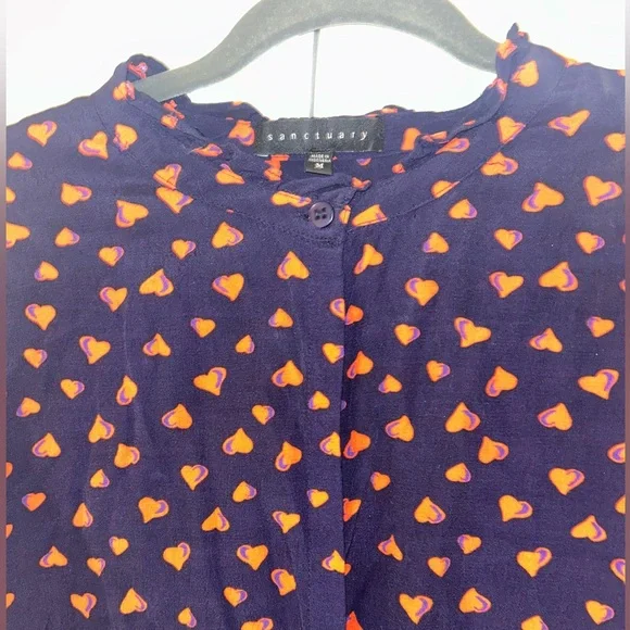 Sanctuary Heart Blouse Medium Pre-owned - Picture 2 of 6